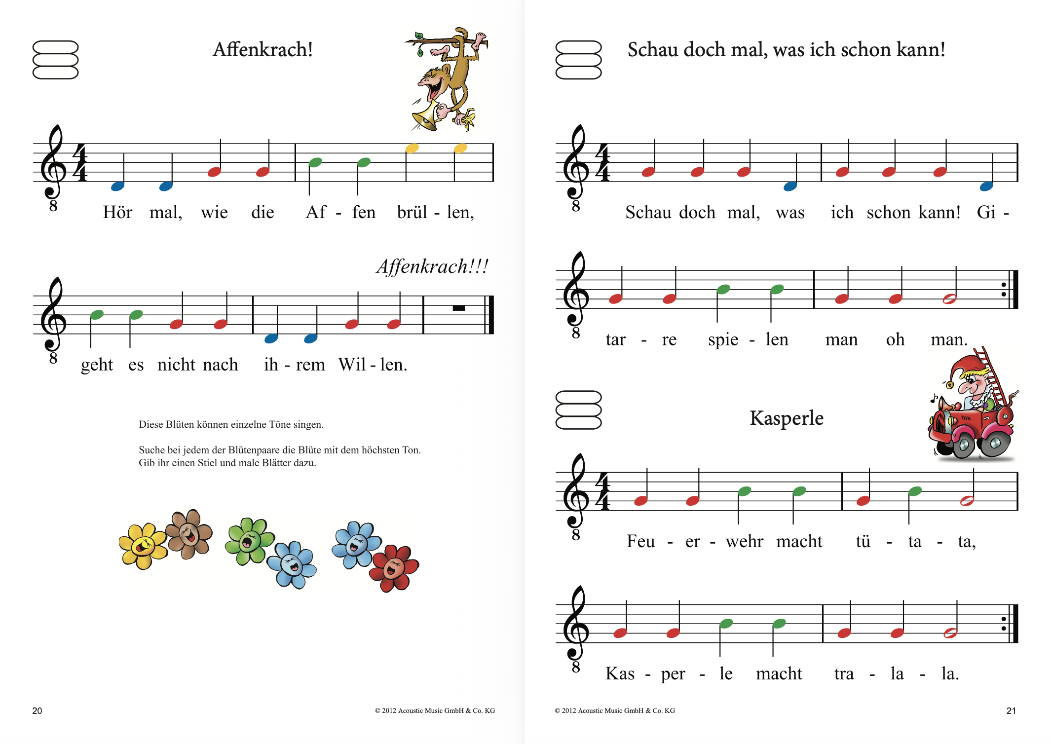Doppelseite aus Die bunte Gitarrenschule Band 1, Seiten 20 und 21